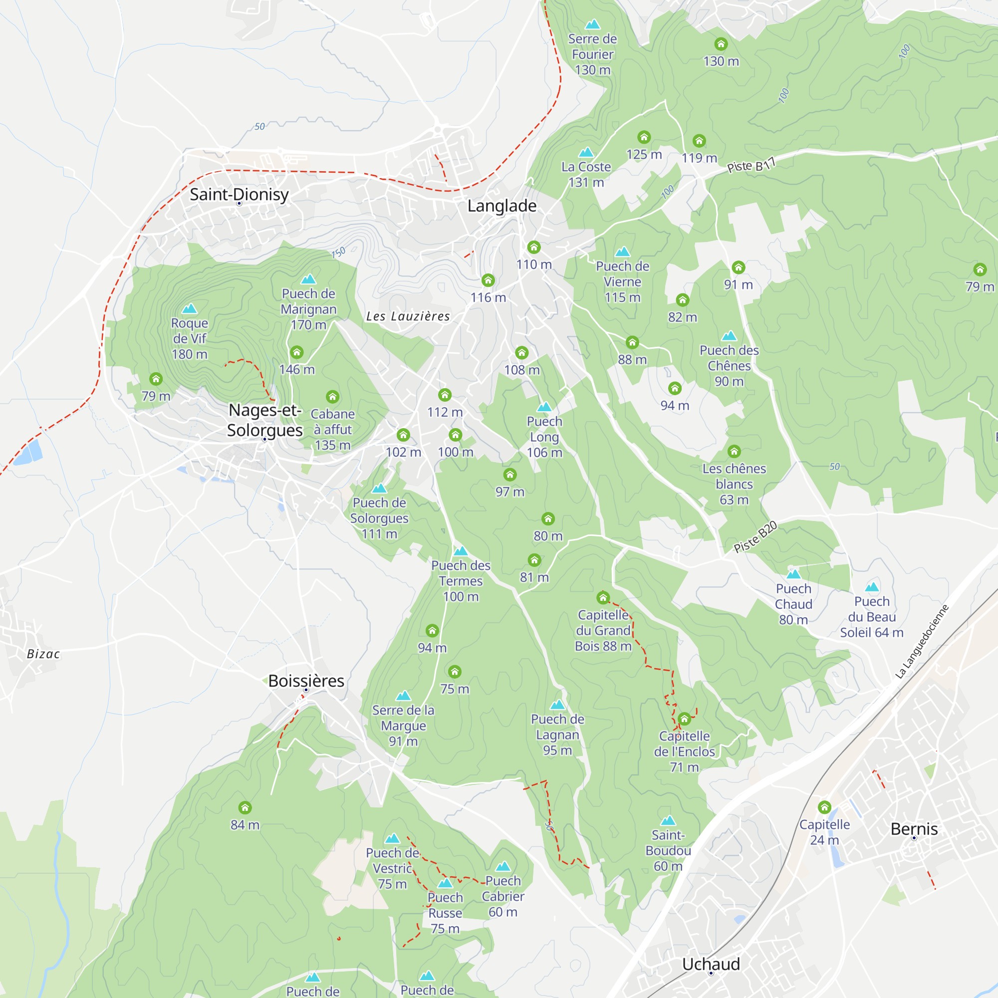 Mazet de Chambon 064 Nages map