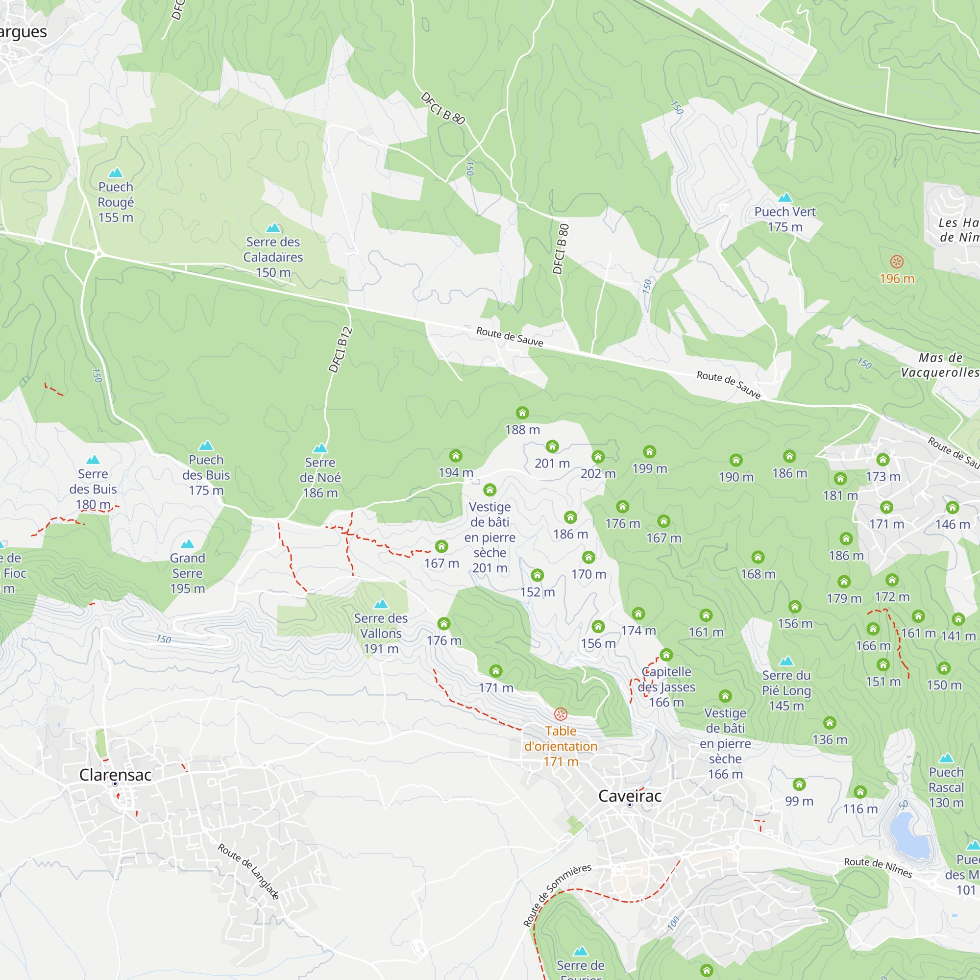 Vestige de bâti en pierre sèche map