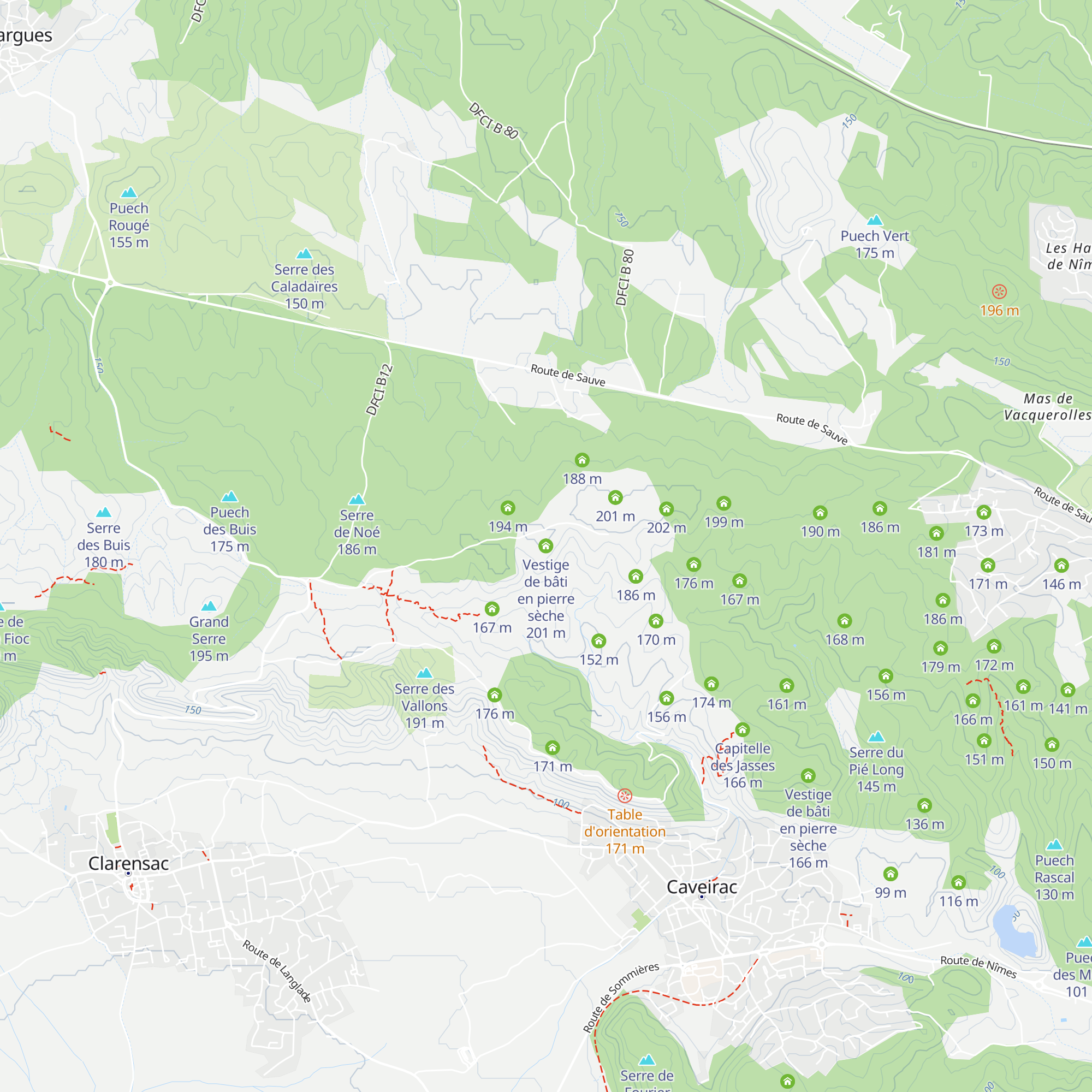 Vestige de bâti en pierre sèche map