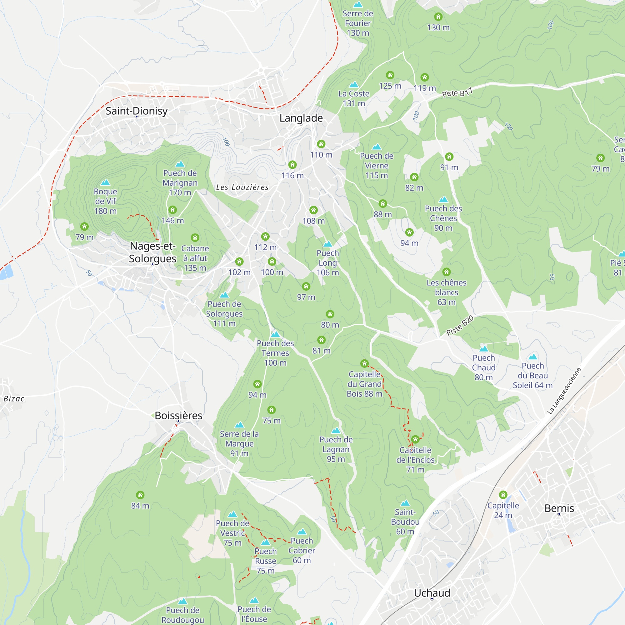 Mazet de Milou 065 Nages map