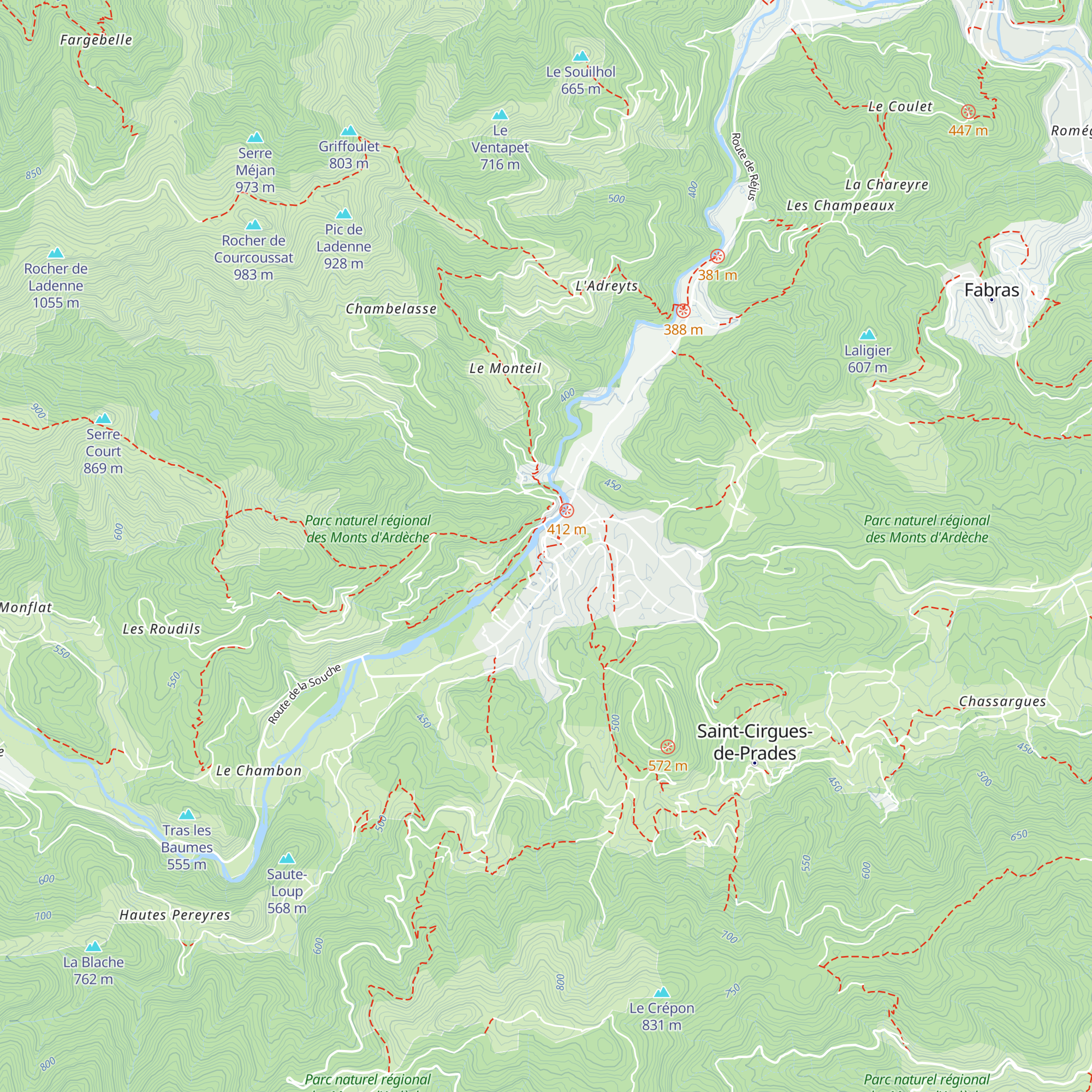 Office de Tourisme Ardèche des Sources et Volcans map