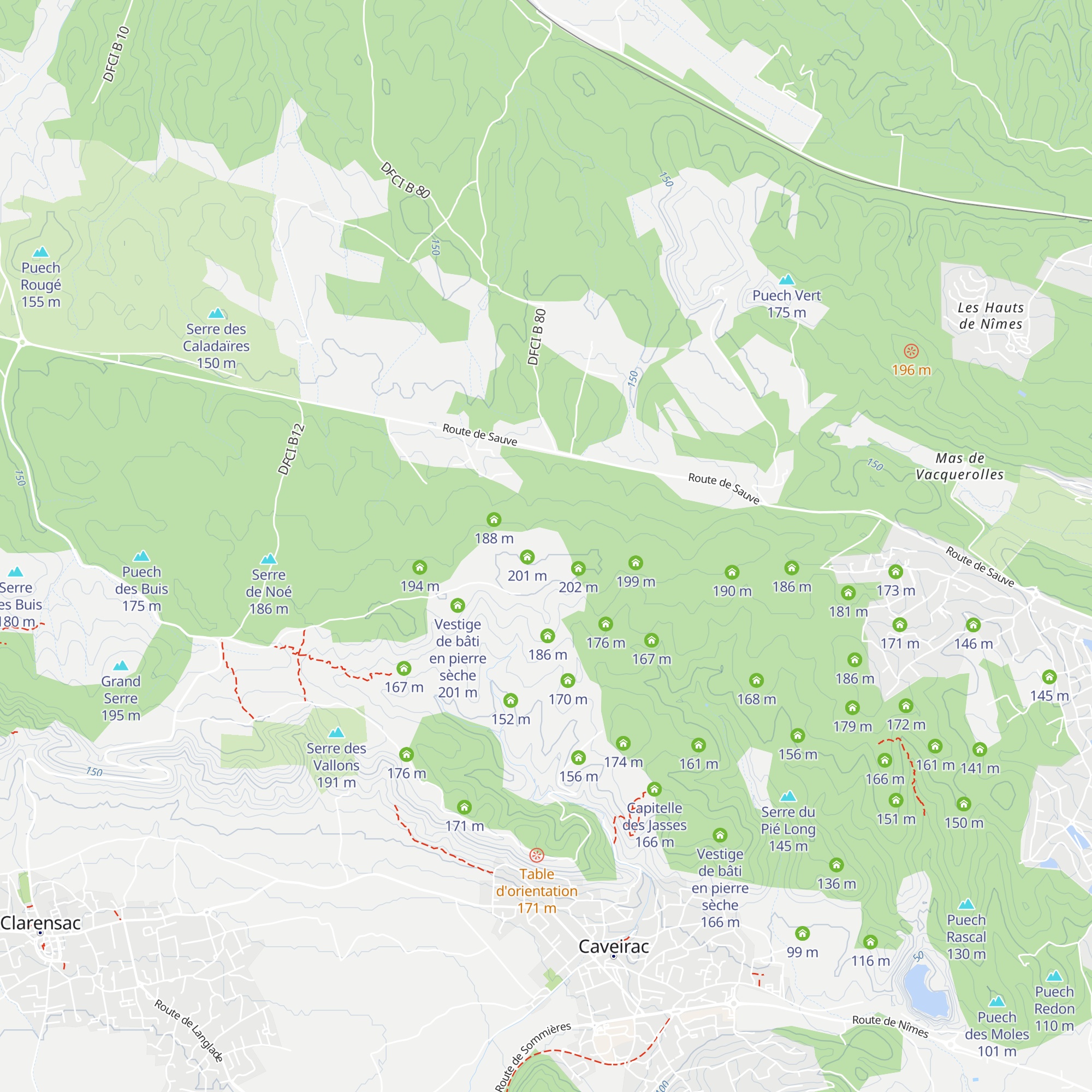 Capitelles jumelles map