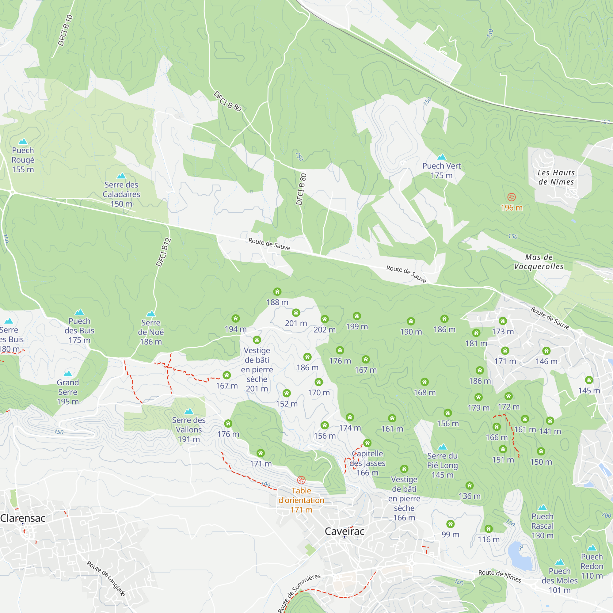 Capitelles jumelles map