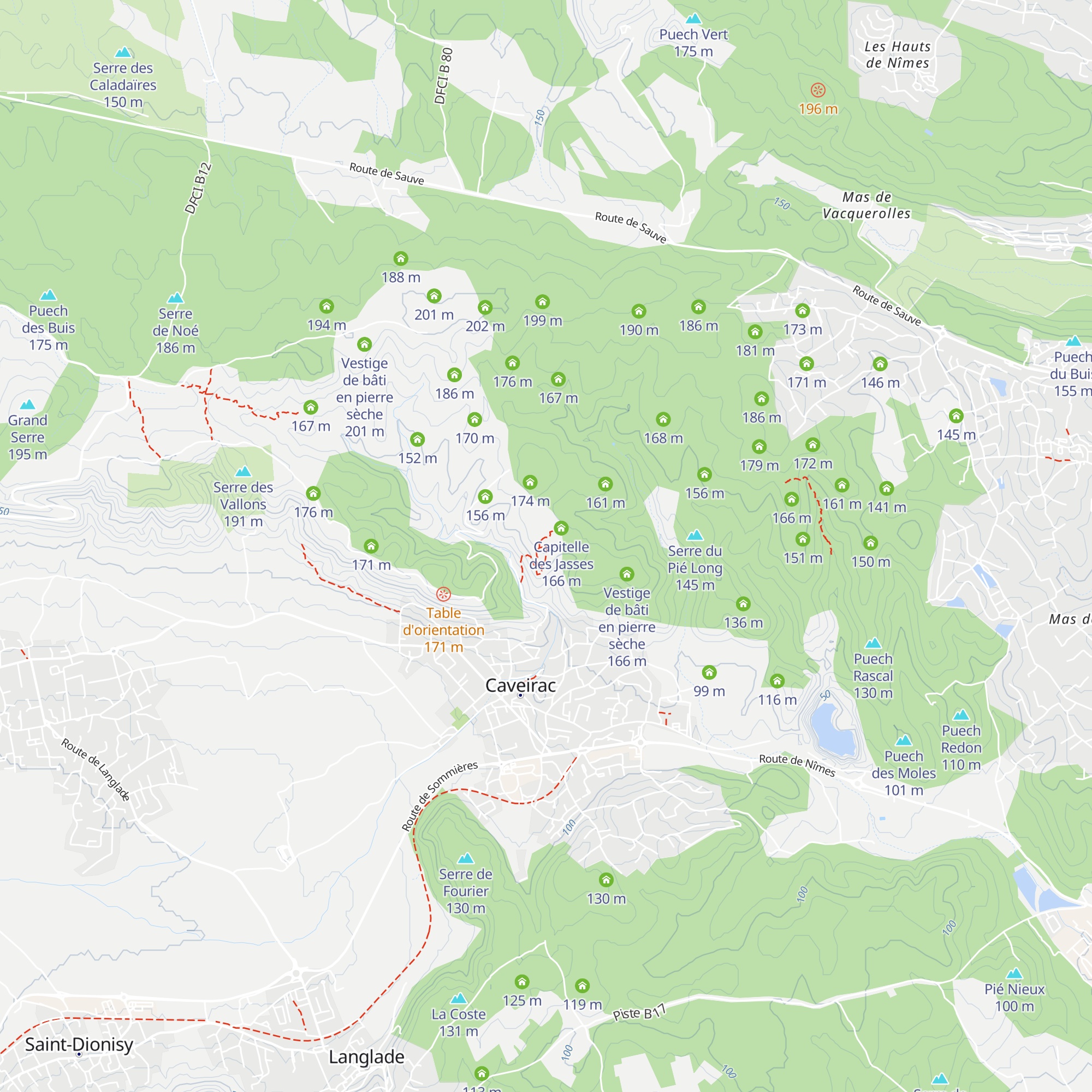 Capitelle des Oliviers map