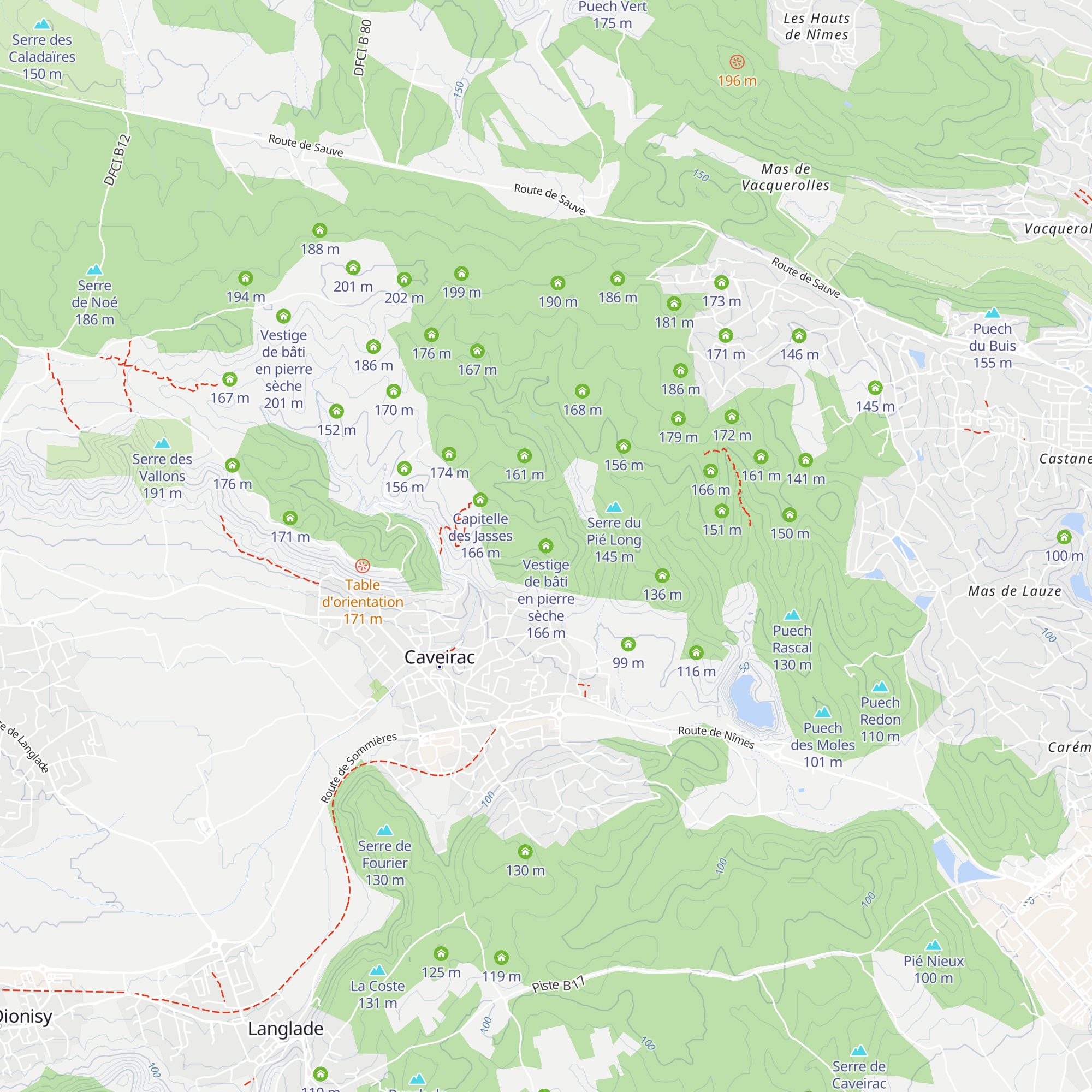 Vestige de bâti en pierre sèche map