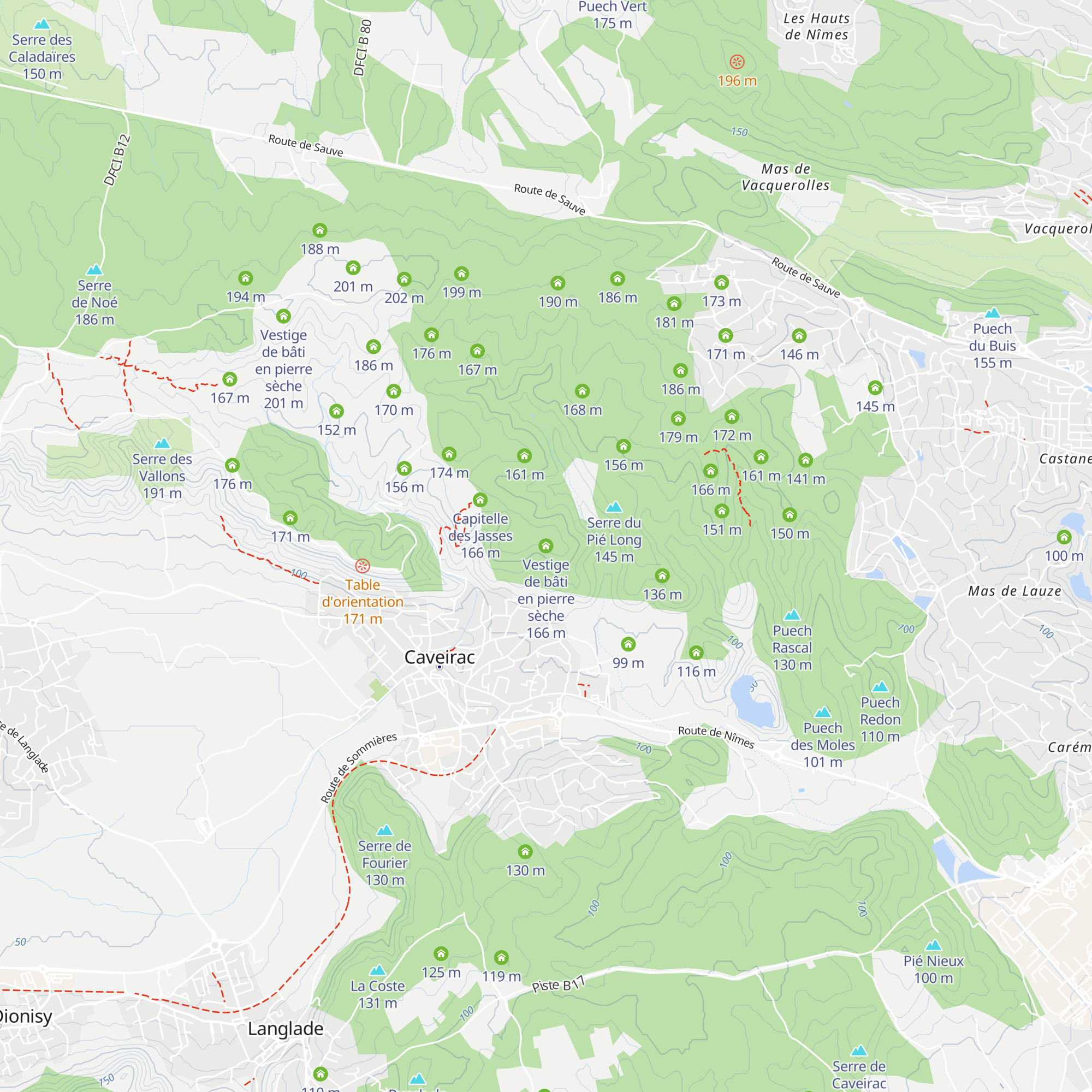 Vestige de bâti en pierre sèche map