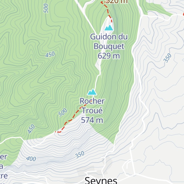 Map of Rocher Troué