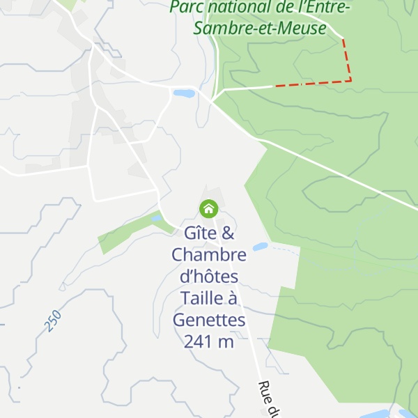 Map of Gîte & Chambre d’hôtes Taille à Genettes