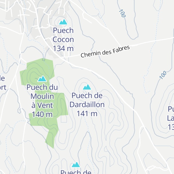Map of Puech de Dardaillon