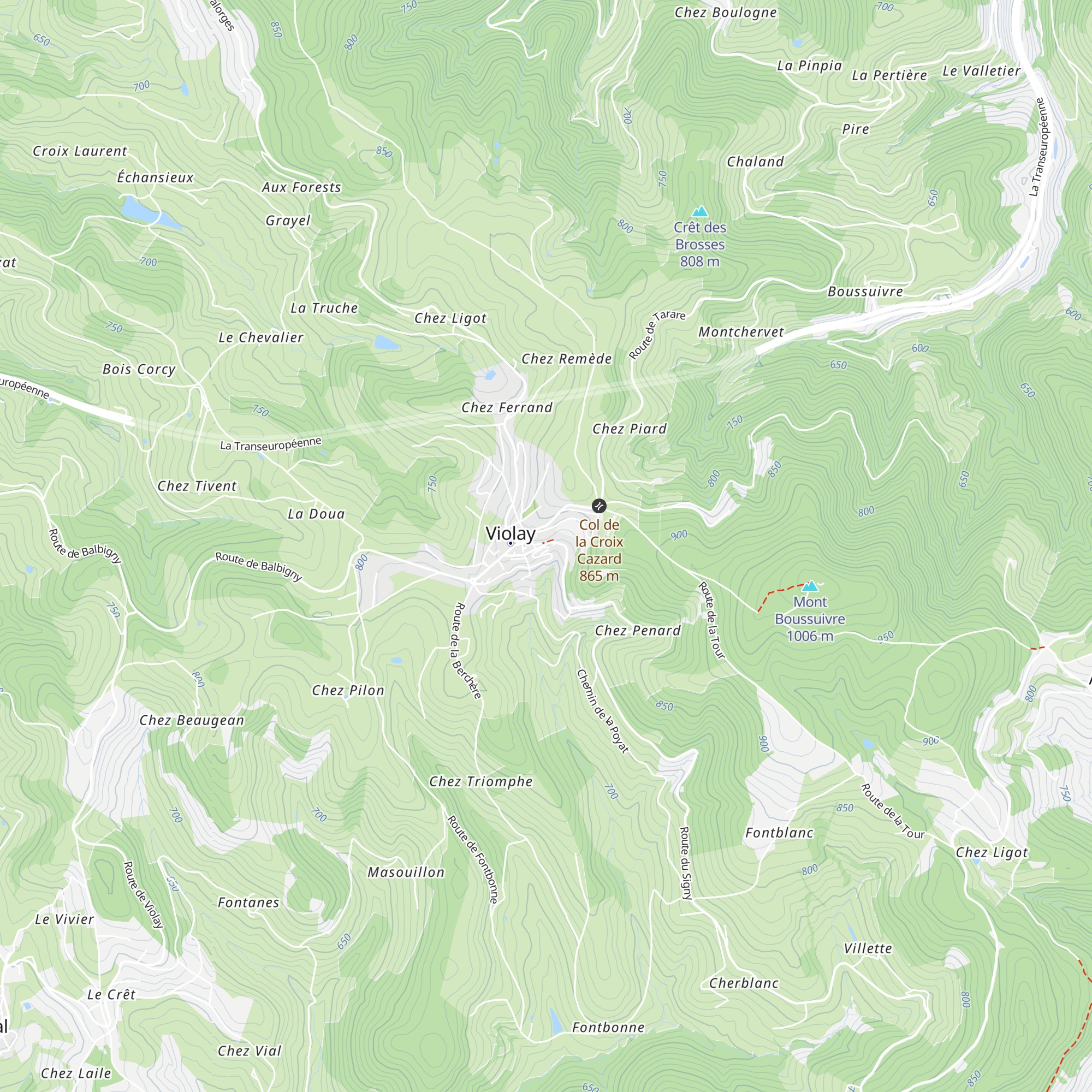 Gîte d'étape de Violay map
