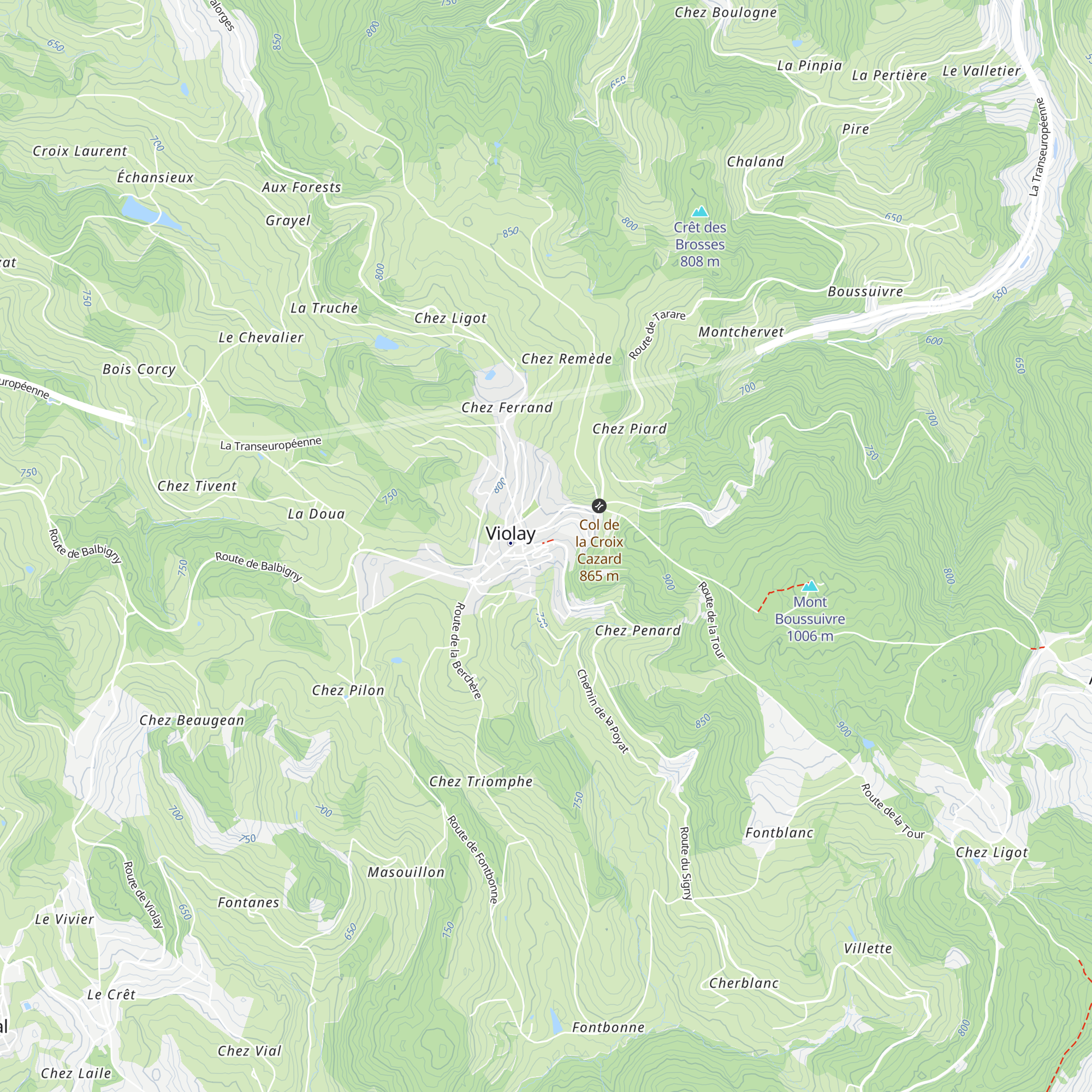 Gîte d'étape de Violay map