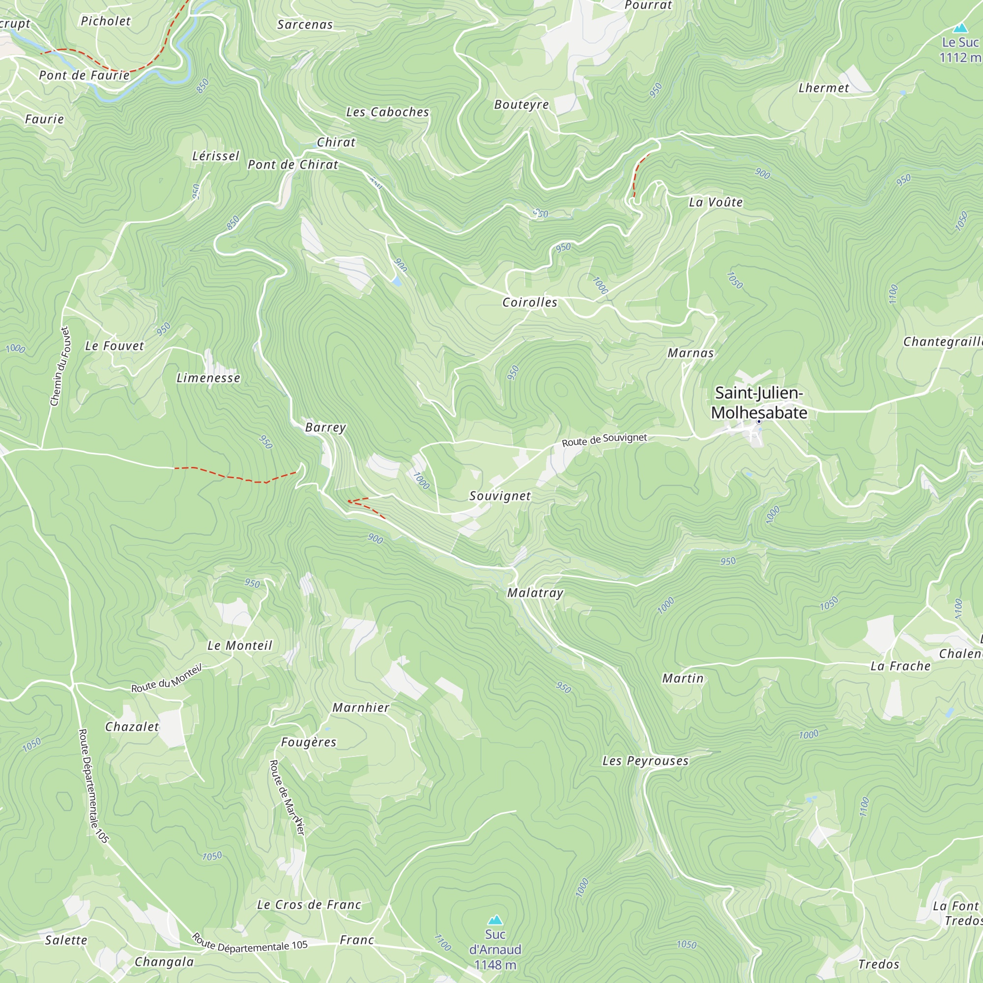 Gîte Souvignet map