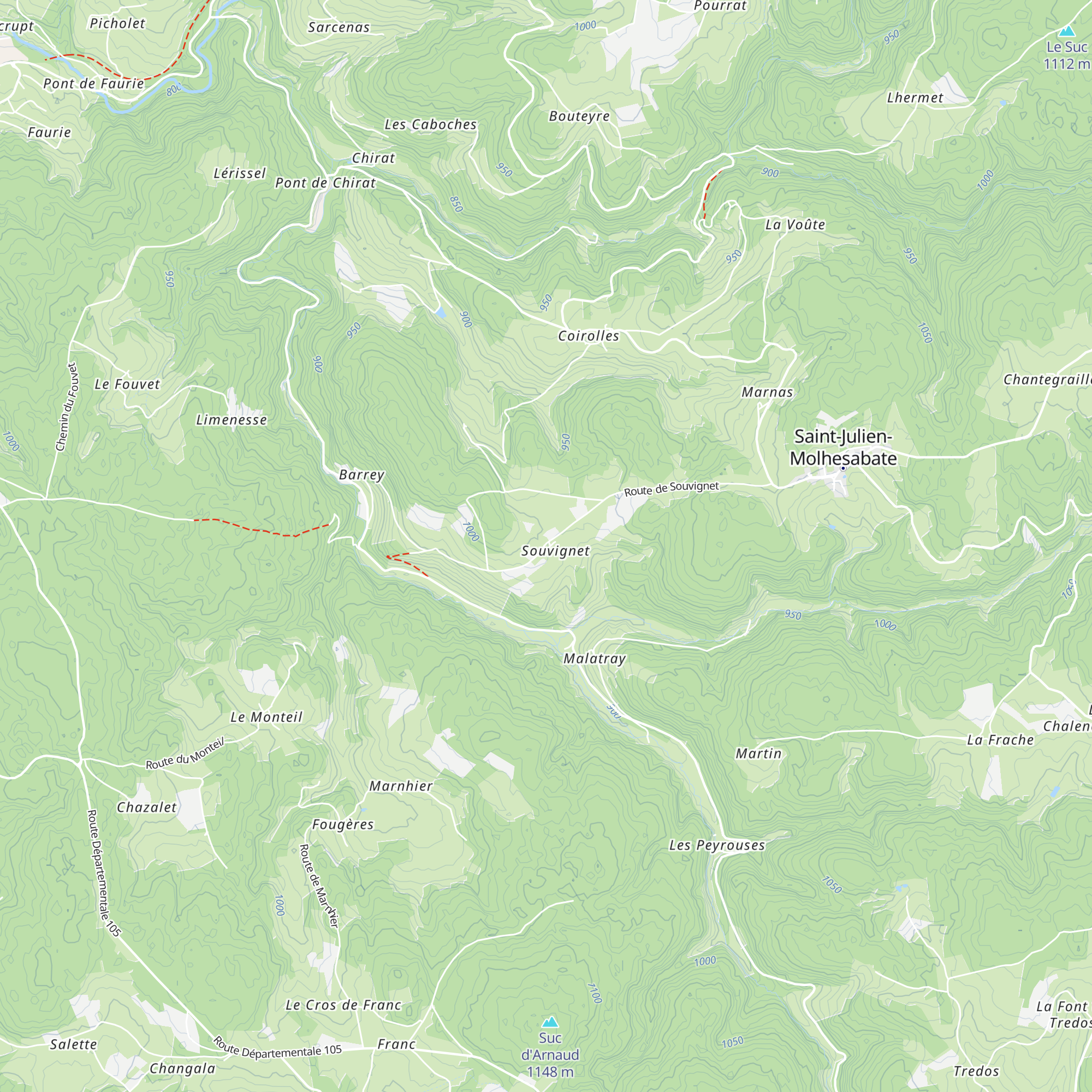 Gîte Souvignet map