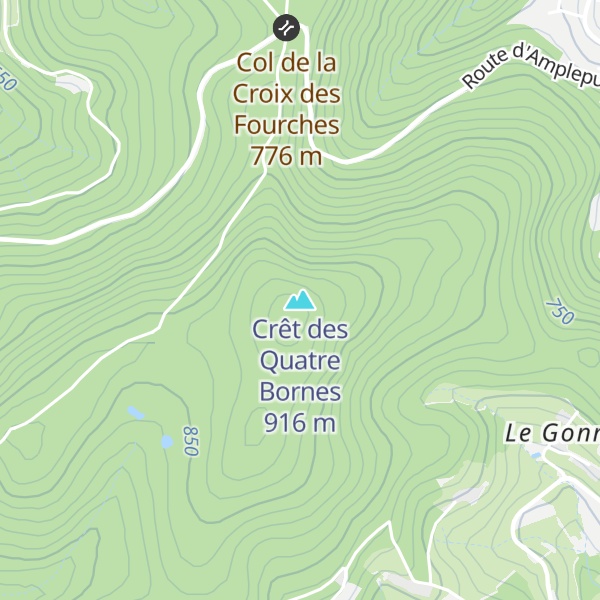 Map of Crêt des Quatre Bornes