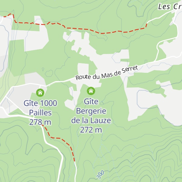 Map of Gîte Bergerie de la Lauze