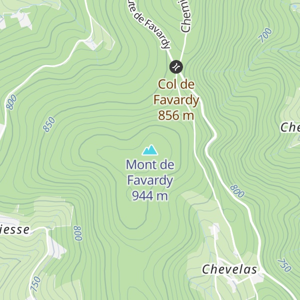 Map of Mont de Favardy