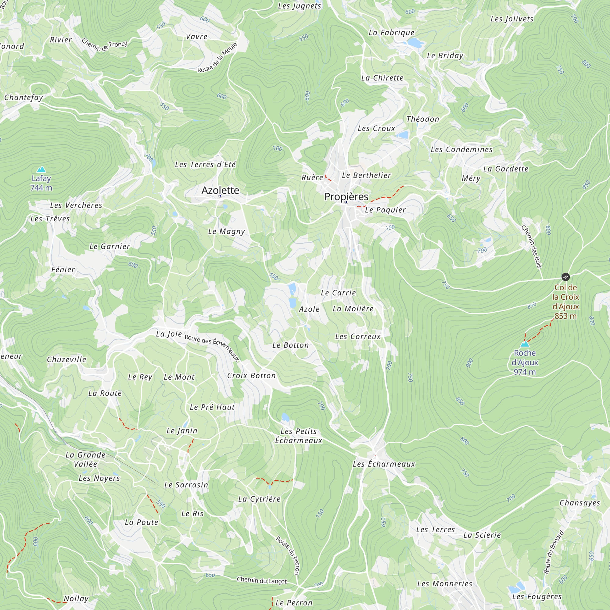 Gîte de Propières map