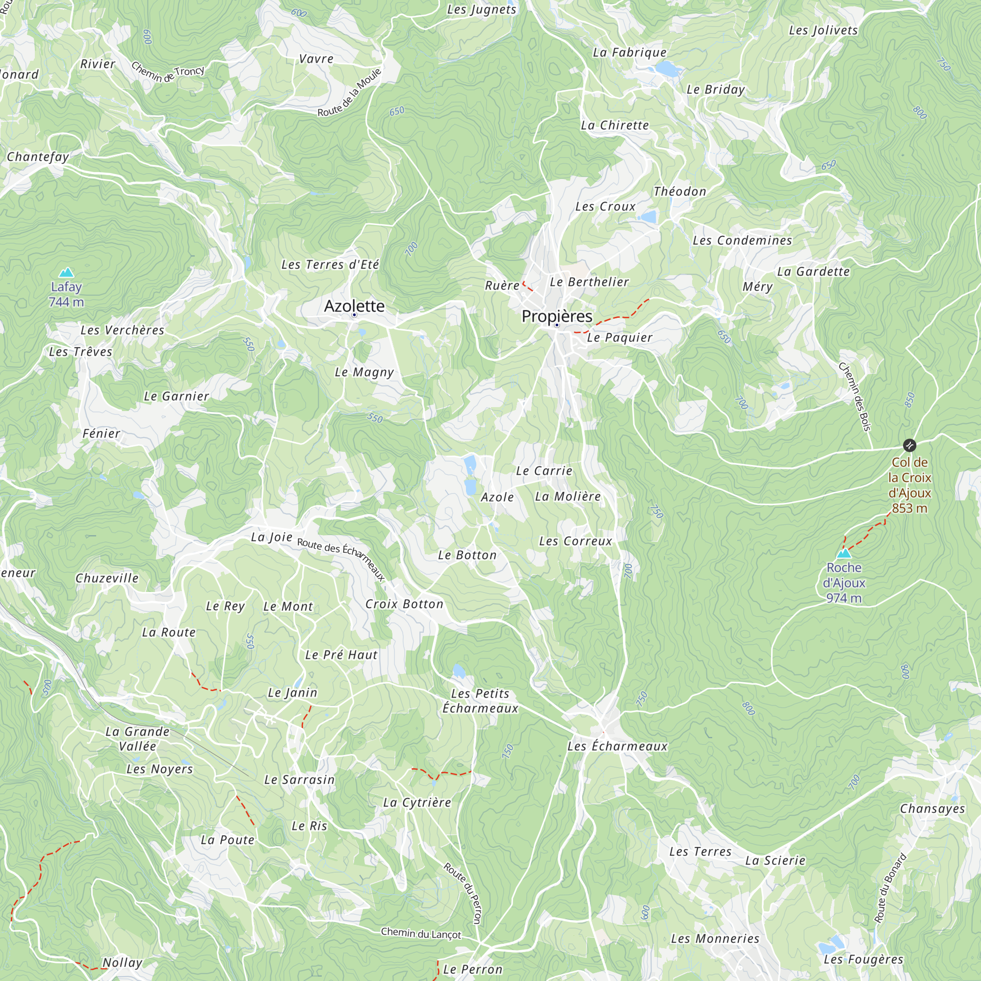 Gîte de Propières map