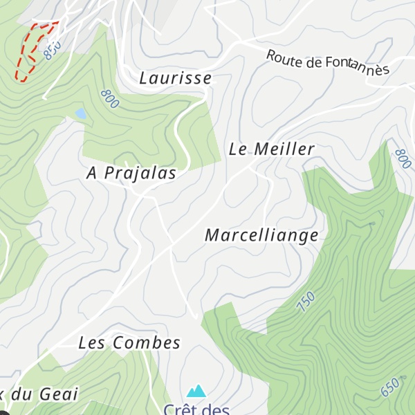 Map of Crêt des Alouettes