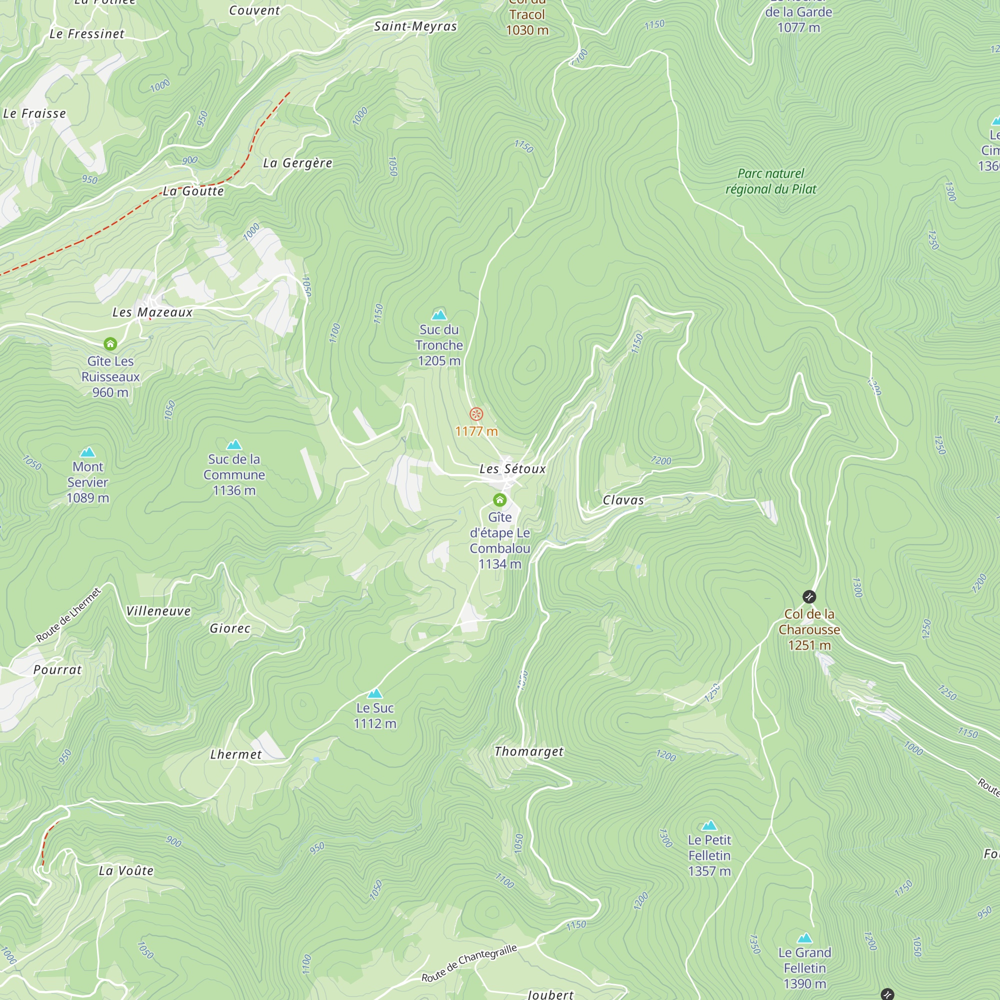 Gîte d'étape Le Combalou map