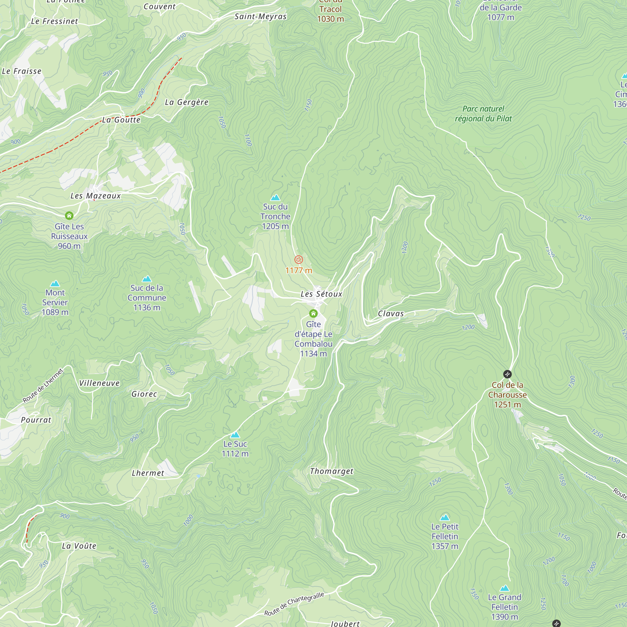 Gîte d'étape Le Combalou map