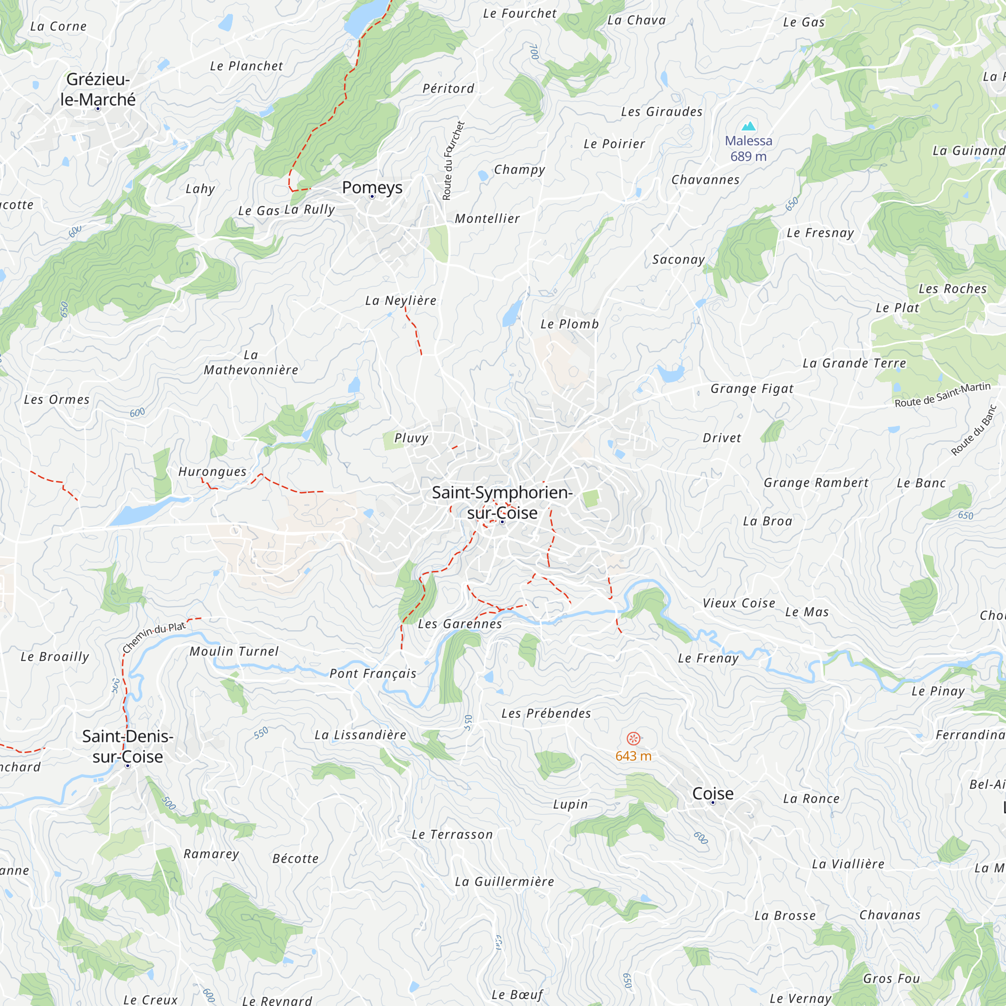 Office de Tourisme des Hauts du Lyonnais map