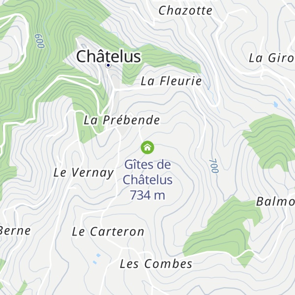 Map of Gîtes de Châtelus