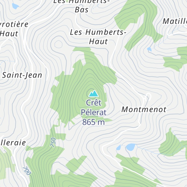 Map of Crêt Pélerat