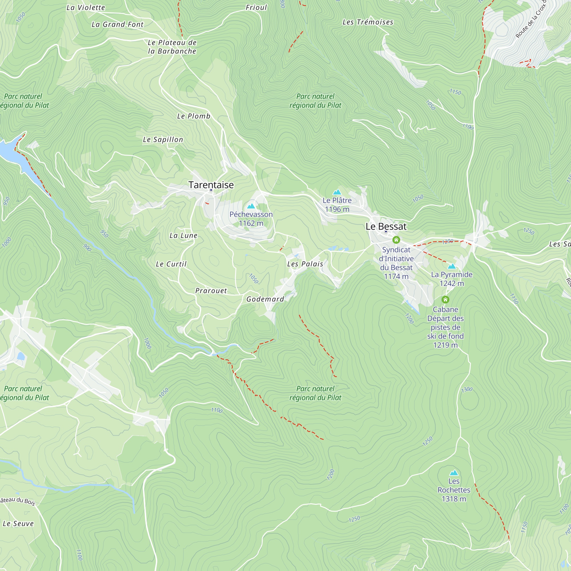 Gîte du Mont-Pilat map