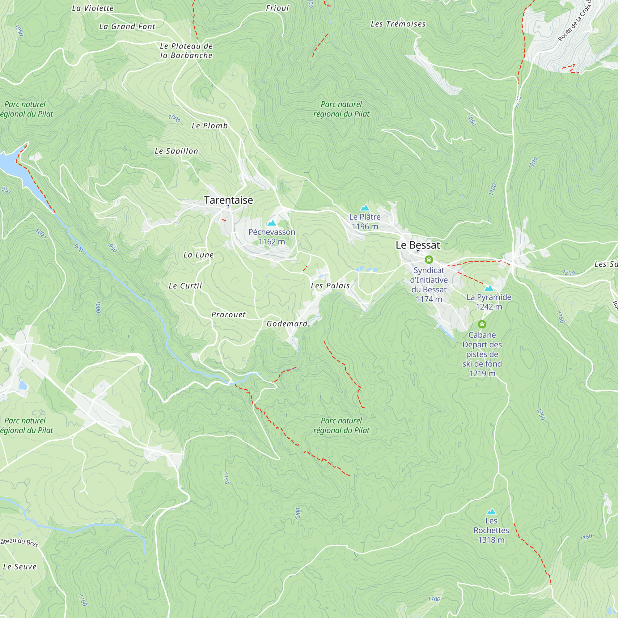 Gîte du Mont-Pilat map