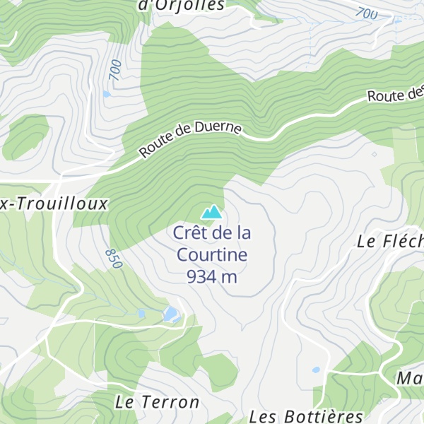 Map of Crêt de la Courtine