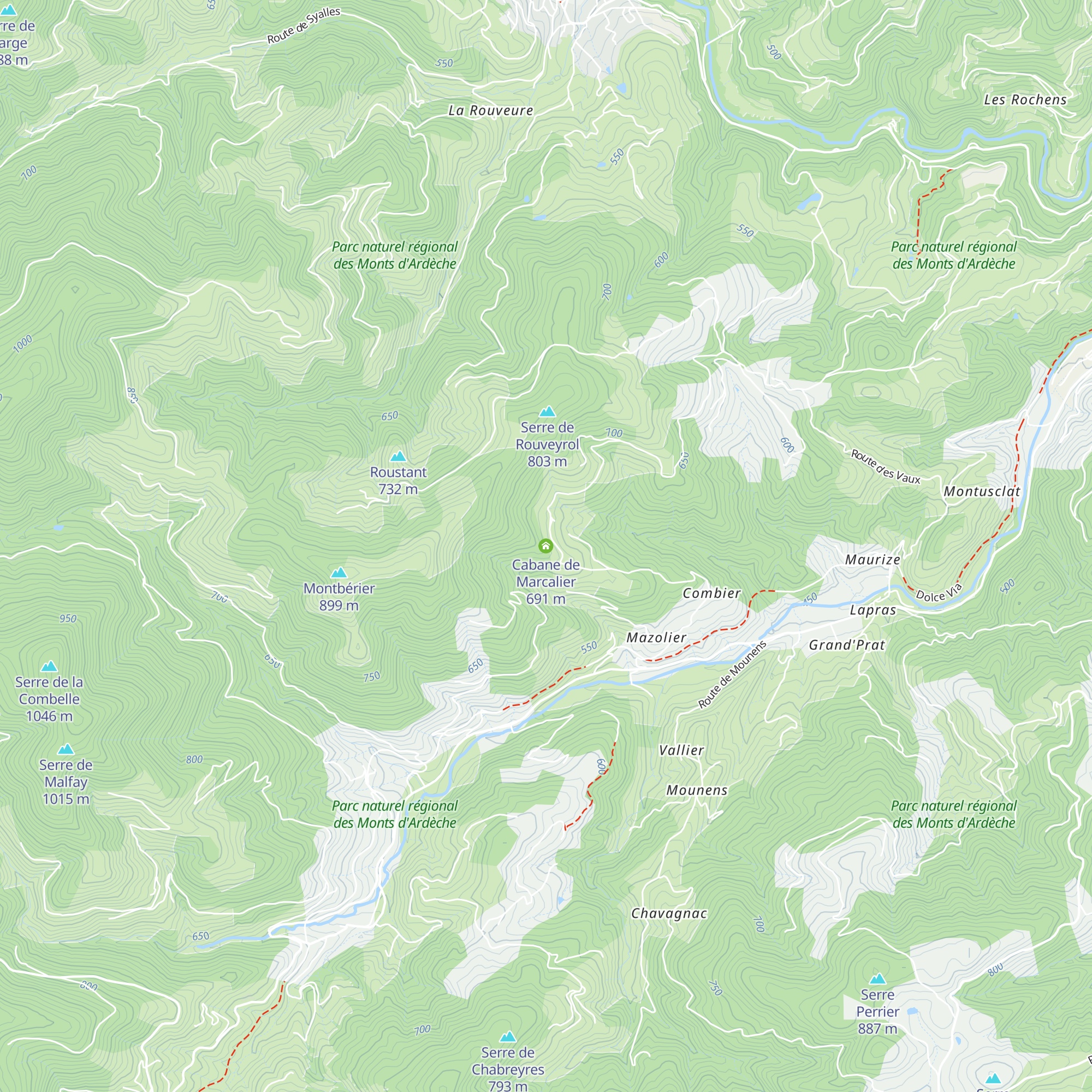 Cabane de Marcalier map