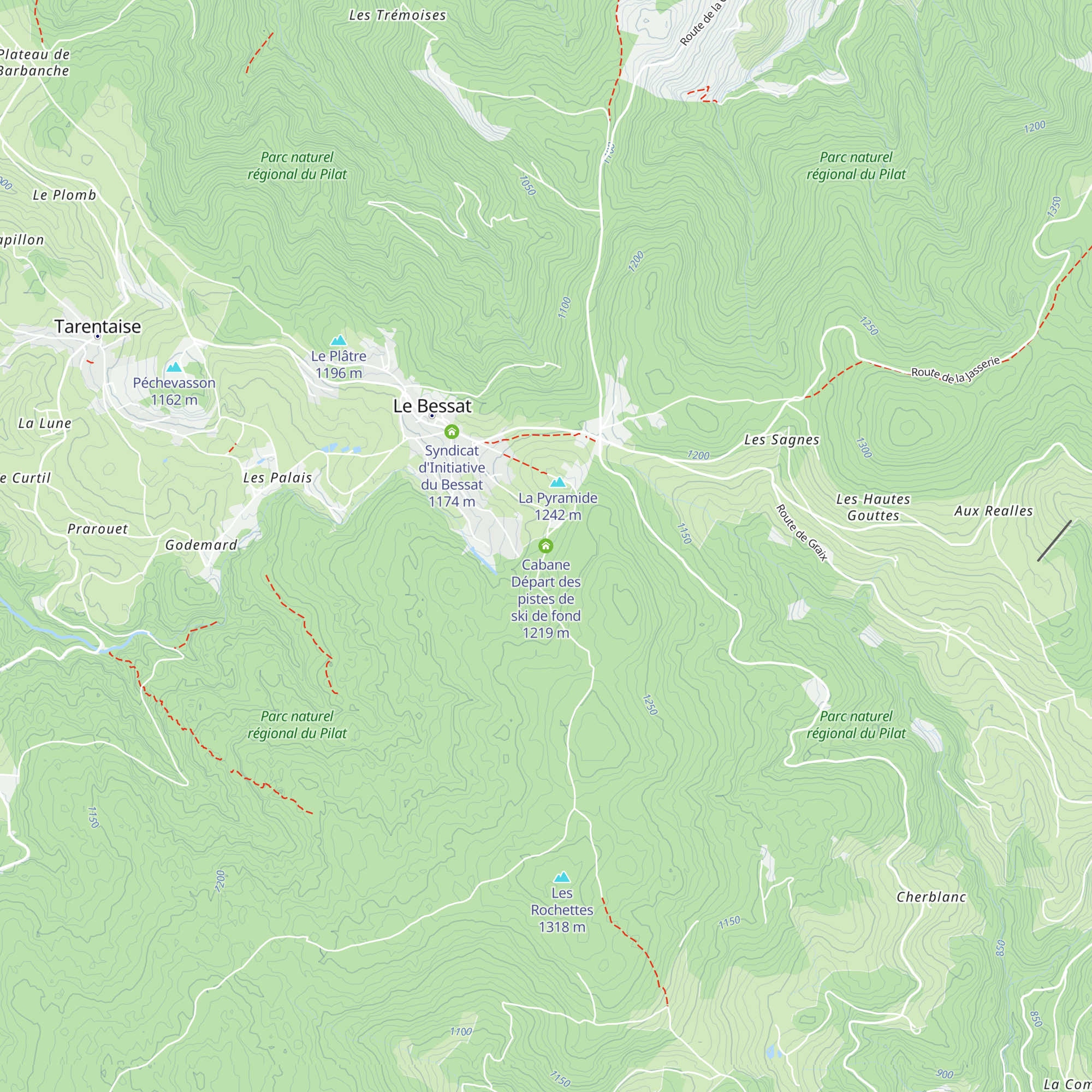 Cabane Départ des pistes de ski de fond map