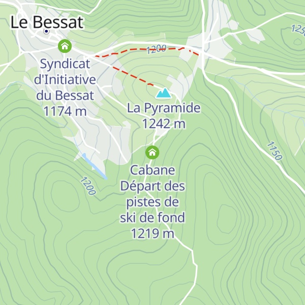 Map of Cabane Départ des pistes de ski de fond