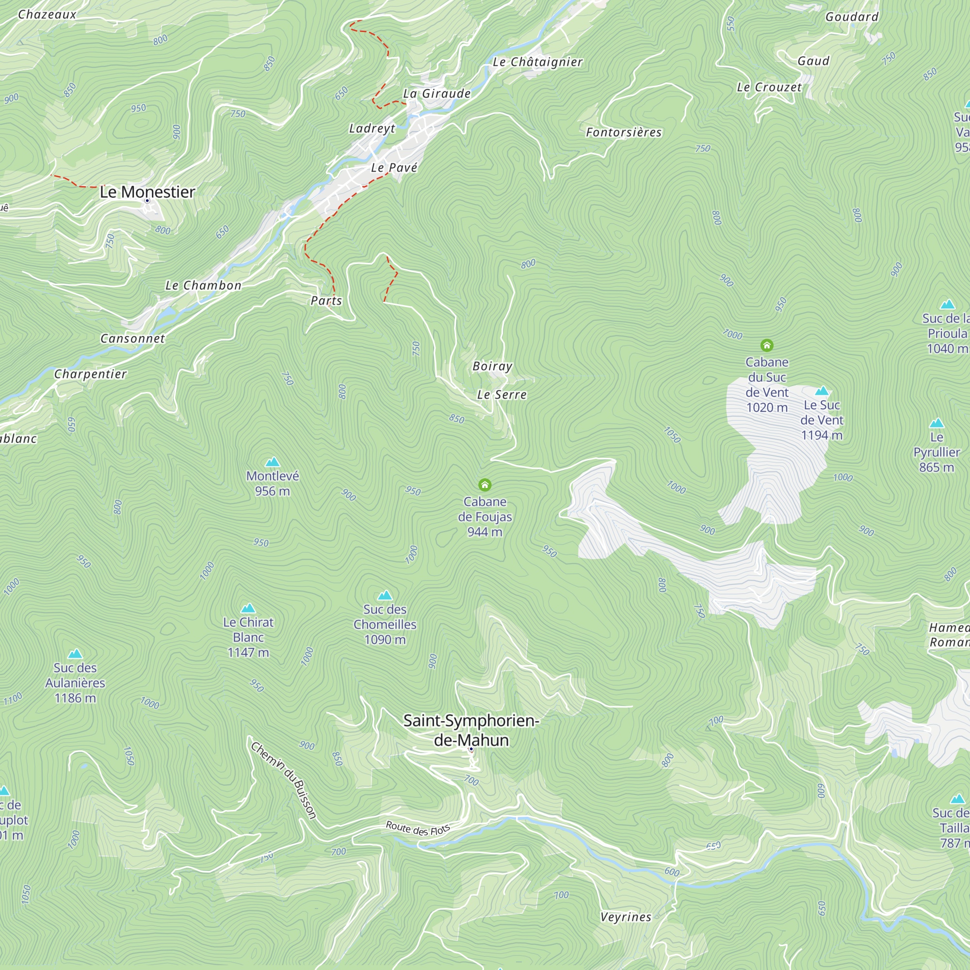 Cabane de Foujas map