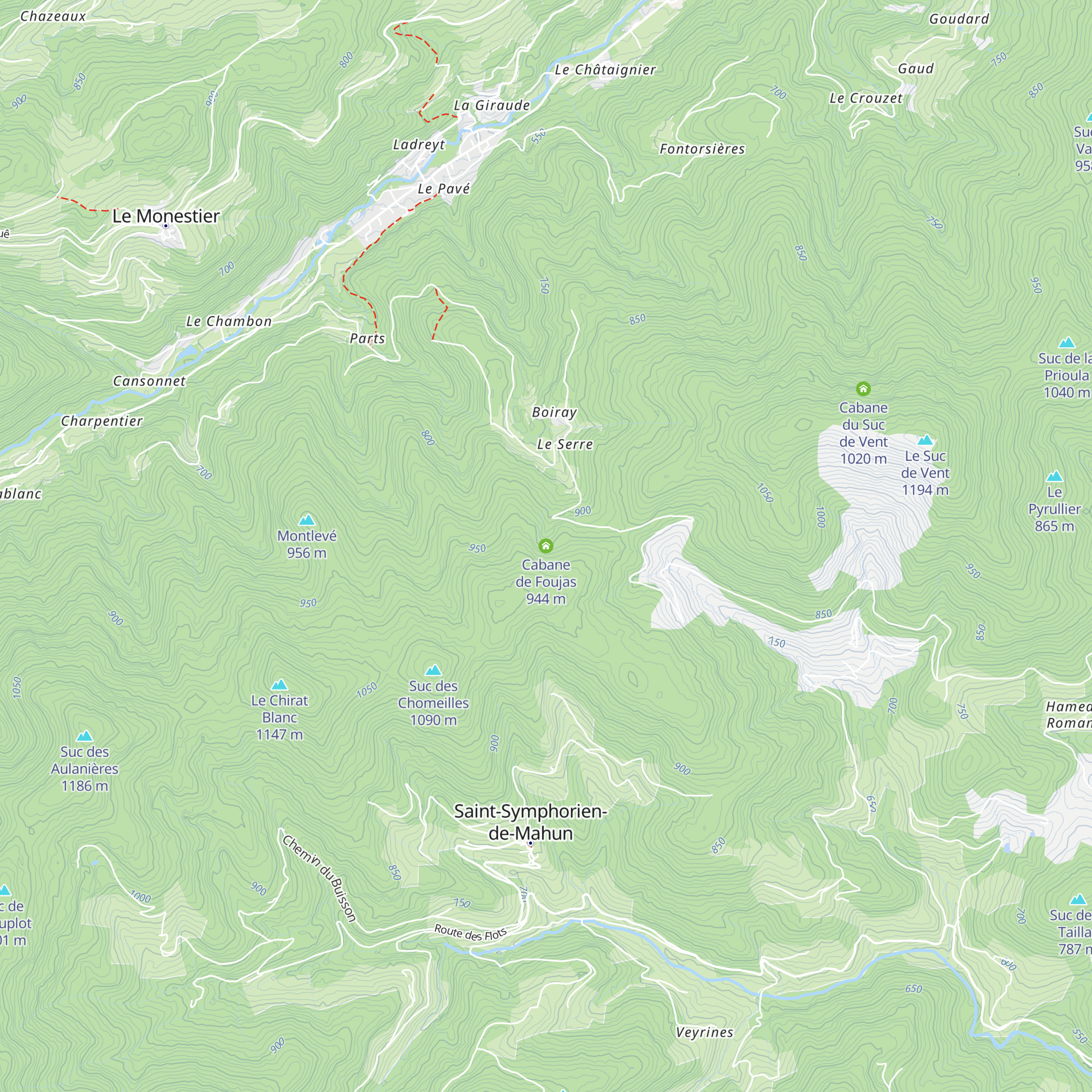 Cabane de Foujas map