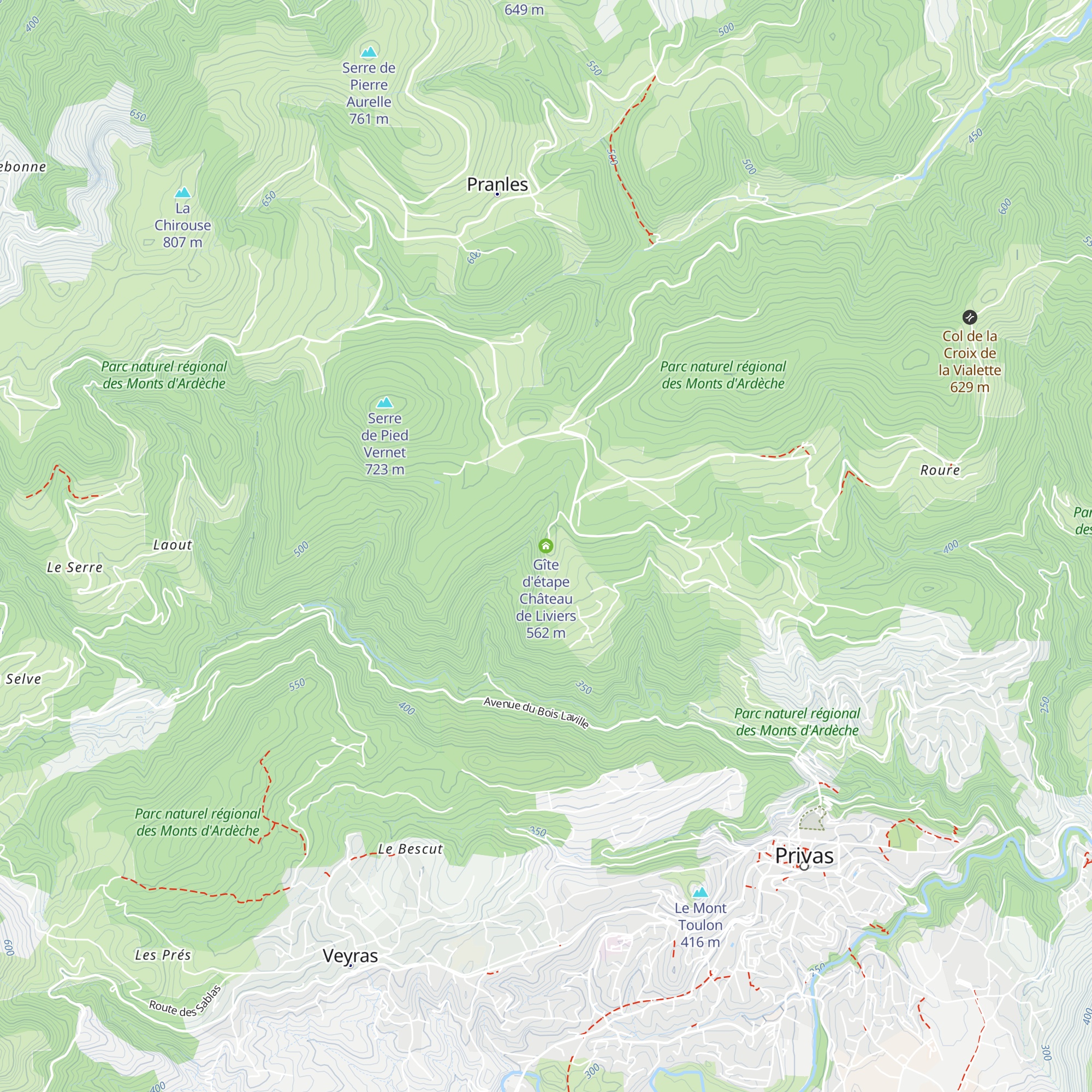 Gîte d'étape Château de Liviers map