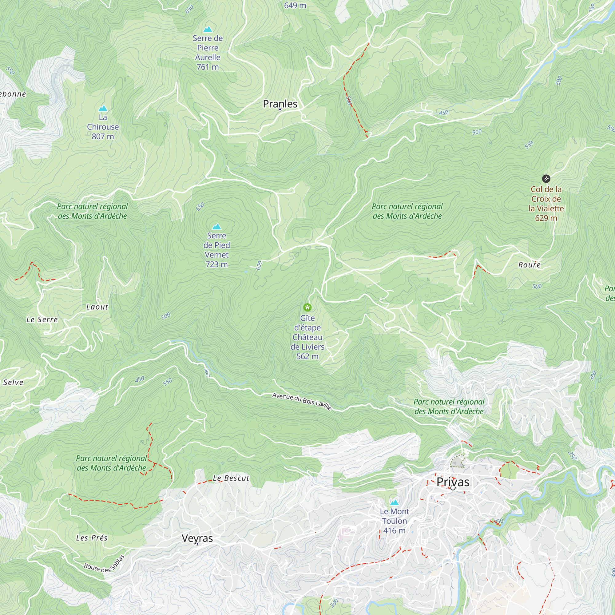 Gîte d'étape Château de Liviers map