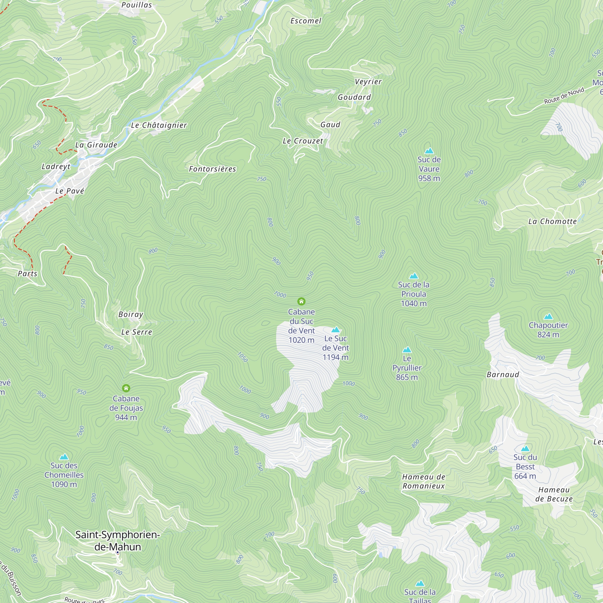 Cabane du Suc de Vent map
