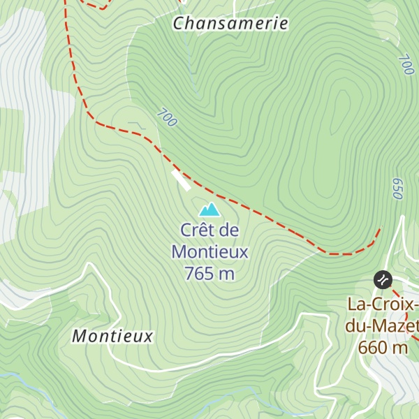 Map of Crêt de Montieux