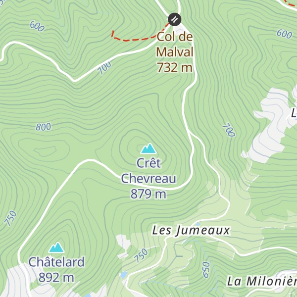Map of Crêt Chevreau