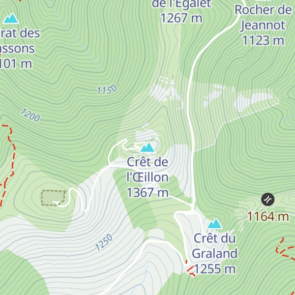 Map of Crêt de l'Œillon