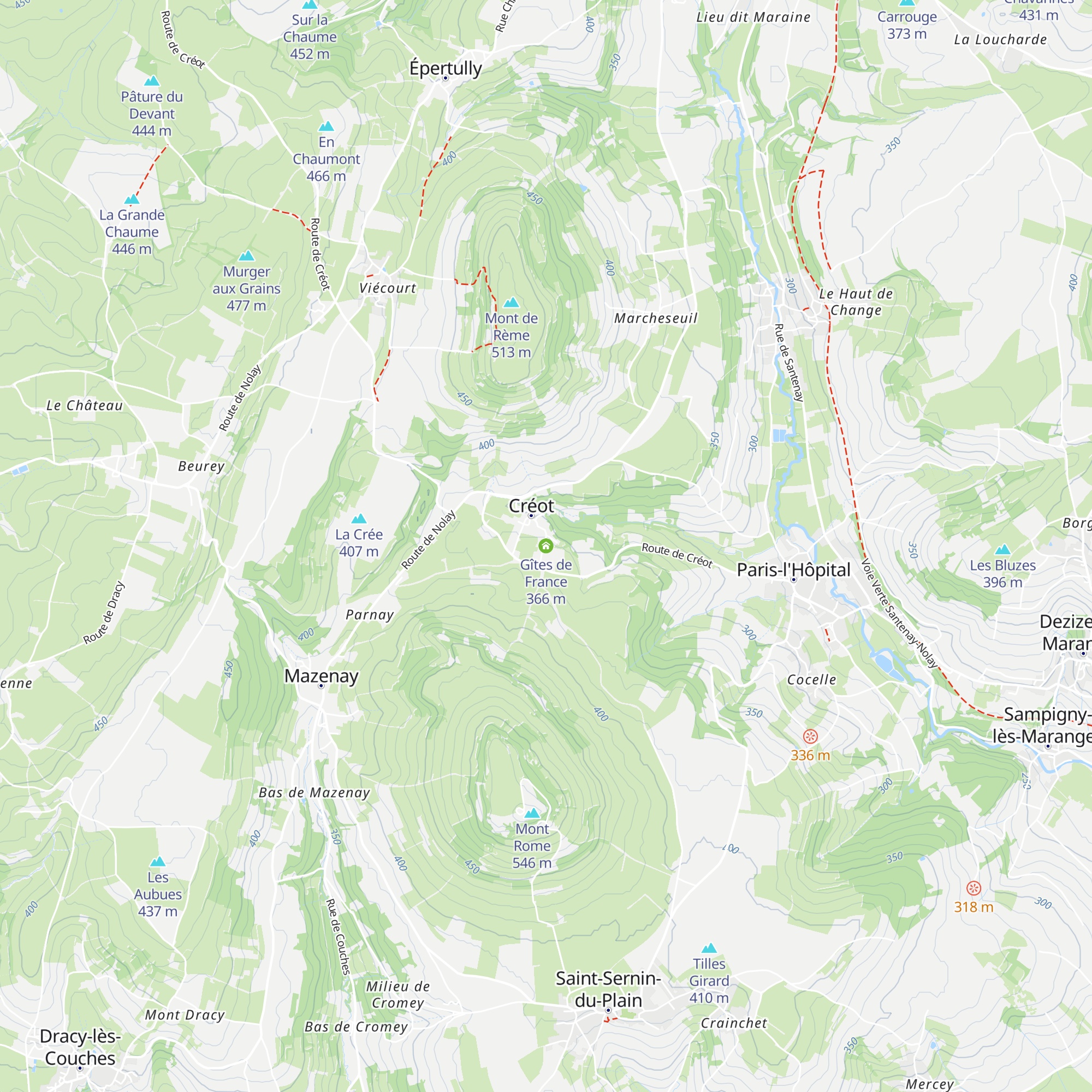 Gîtes de France map