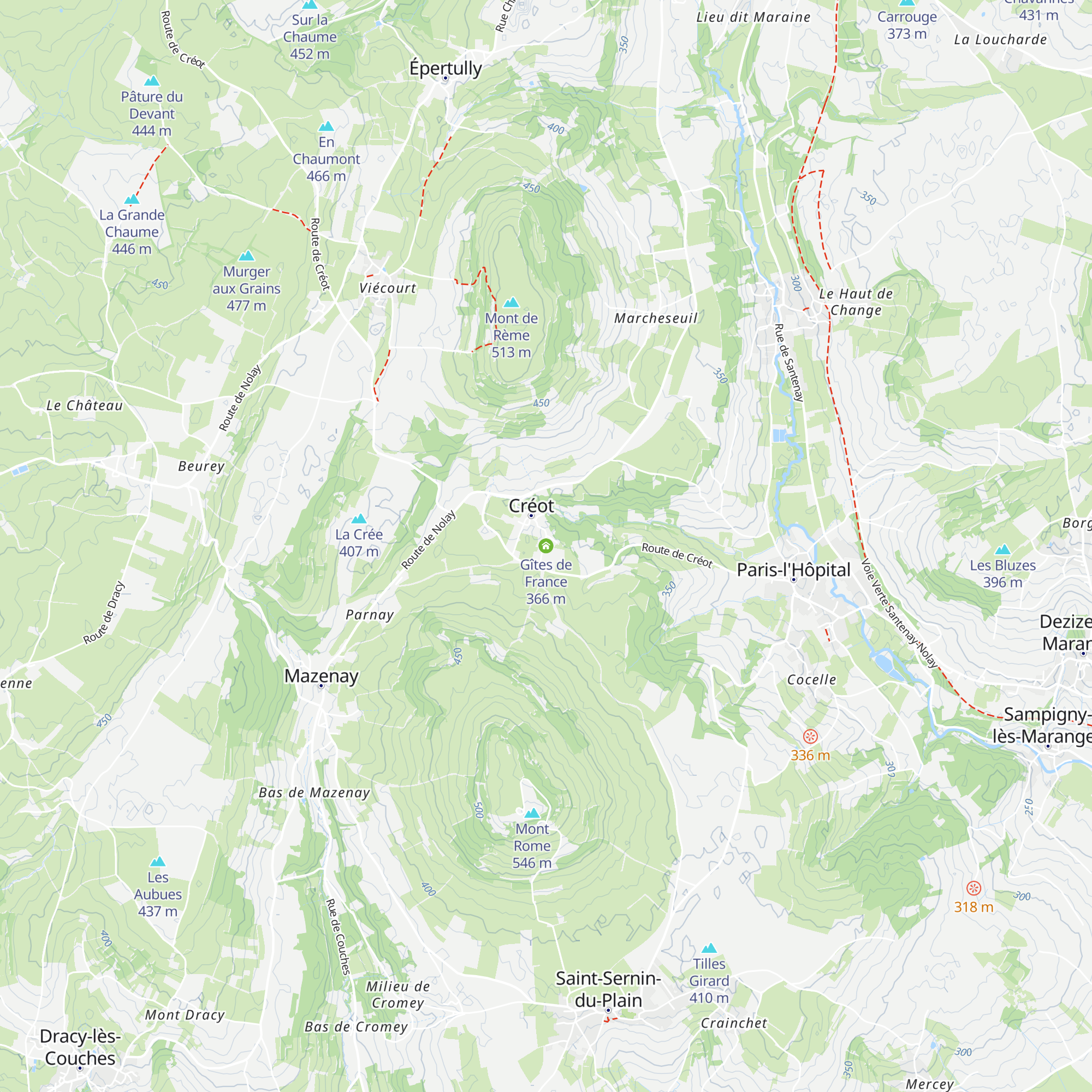 Gîtes de France map