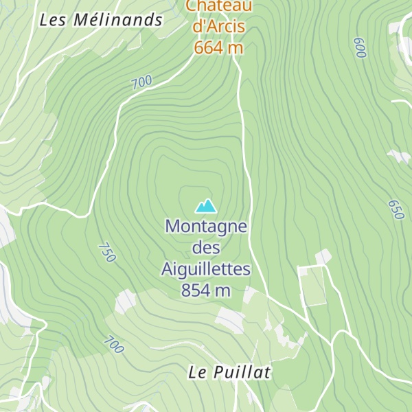 Map of Montagne des Aiguillettes