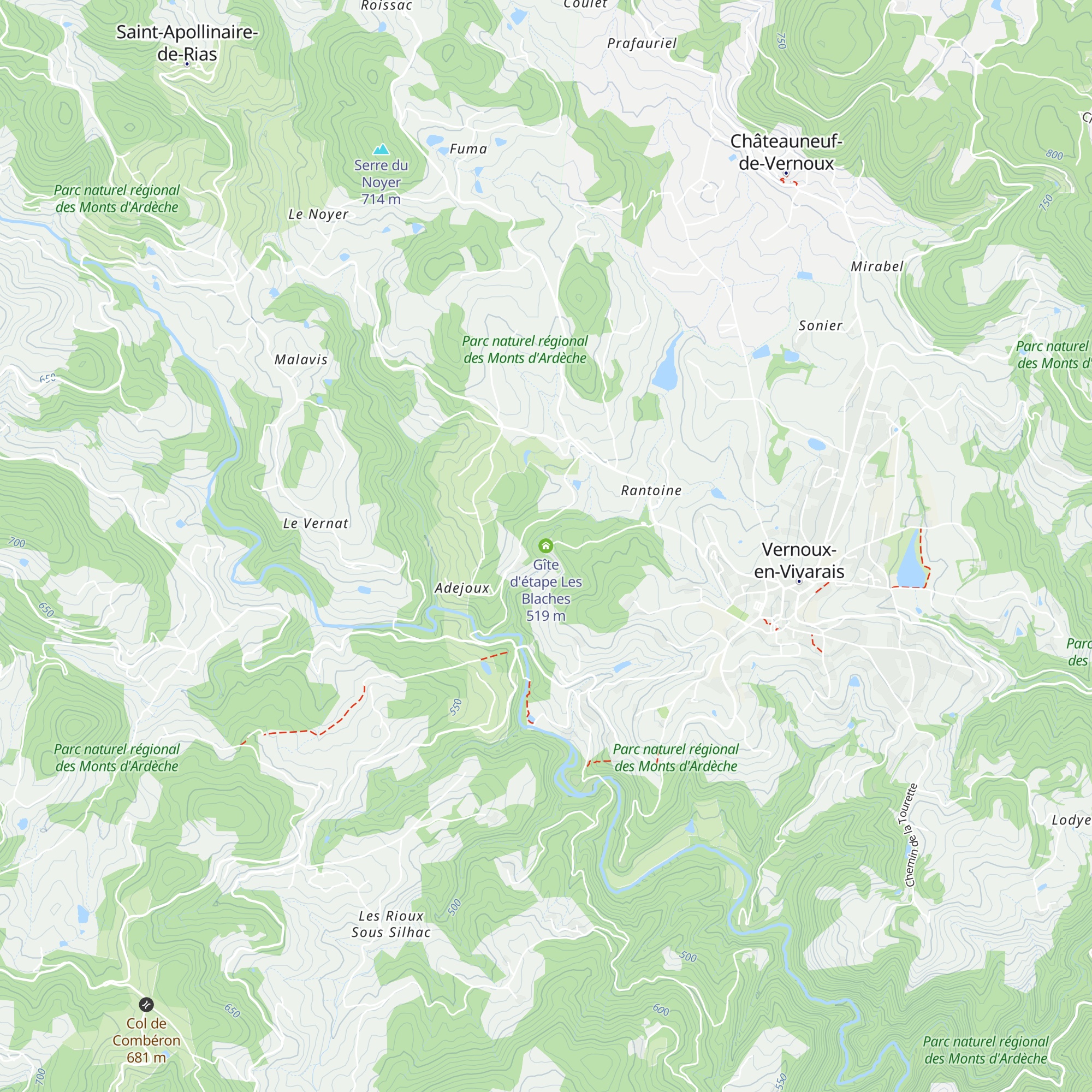 Gîte d'étape Les Blaches map