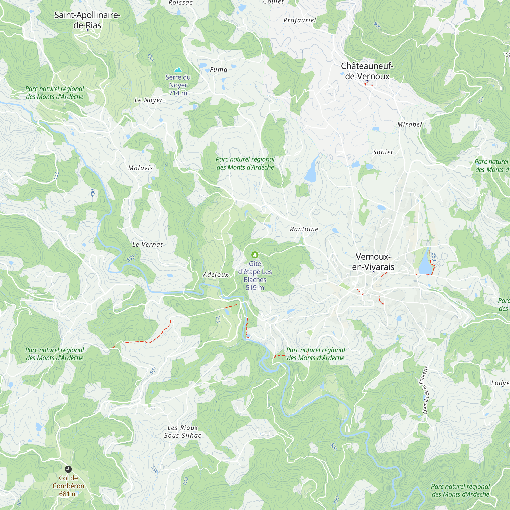 Gîte d'étape Les Blaches map
