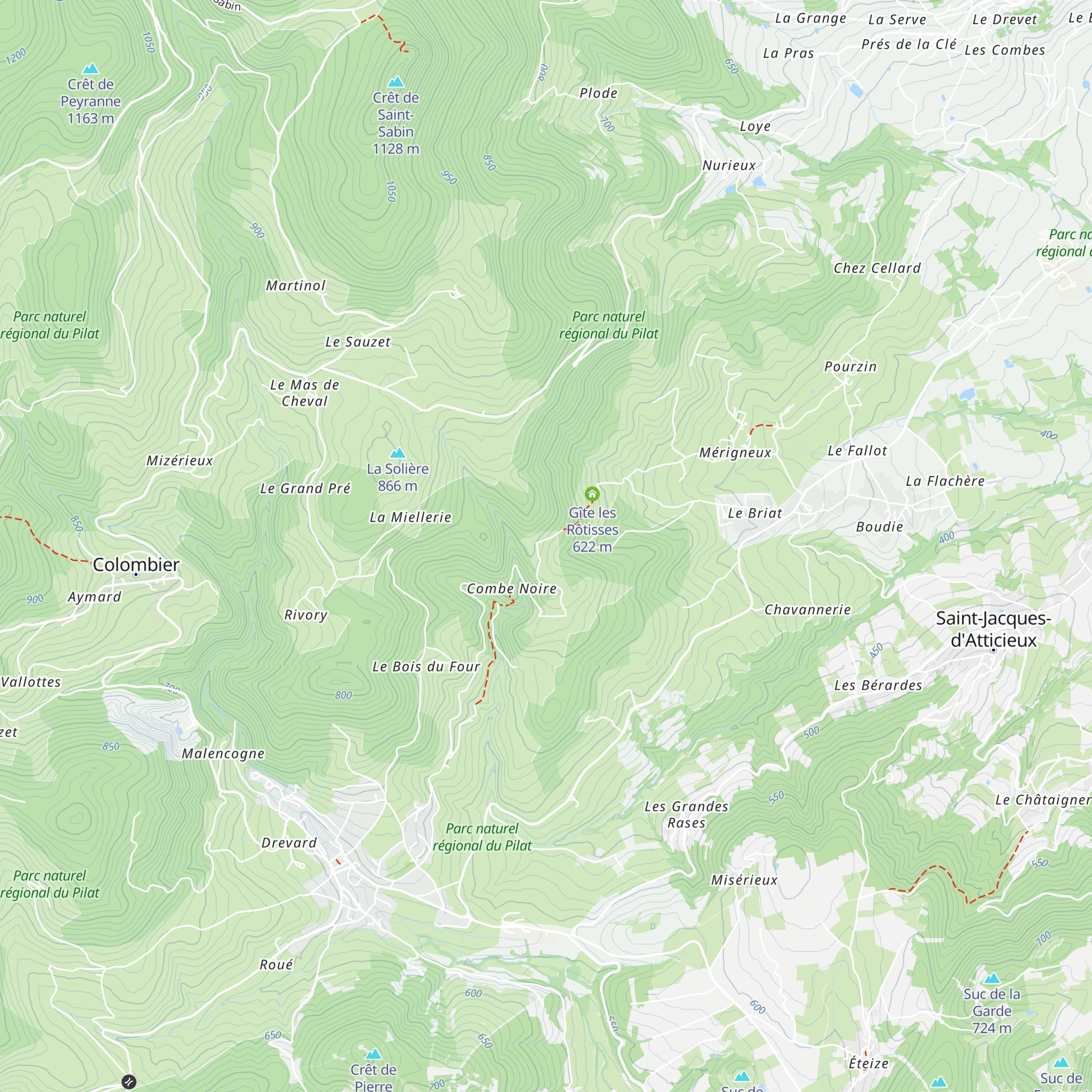 Gîte d'étape de Sainte-Blandine map