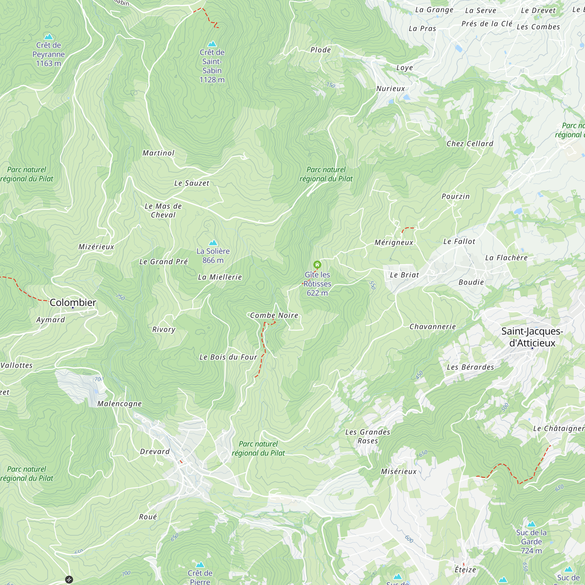 Gîte d'étape de Sainte-Blandine map