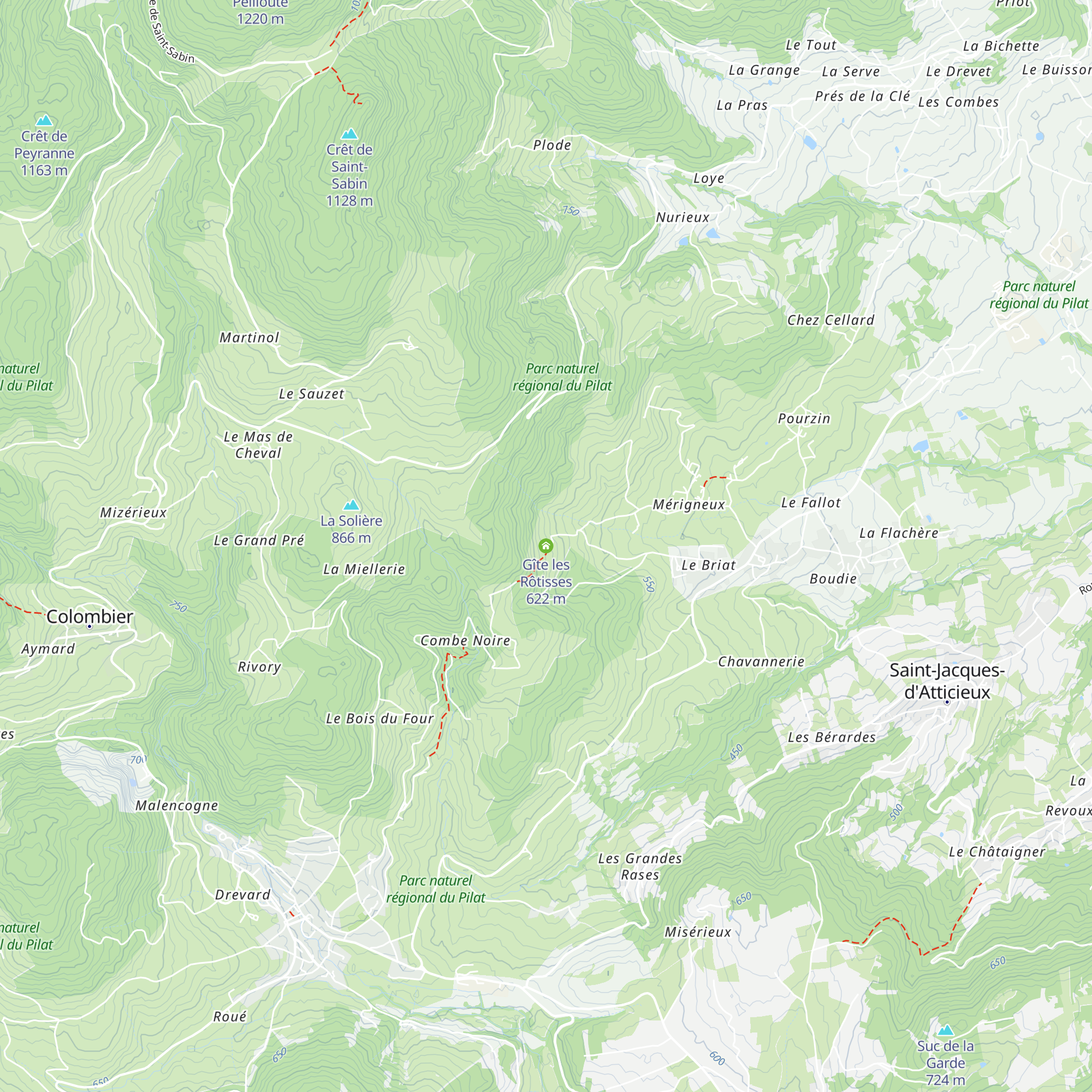Gîte les Rôtisses map